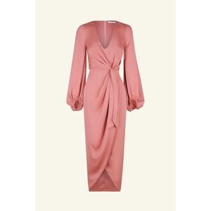 Shona Joy luxe tie front balloon sleeve midi dress Size 2